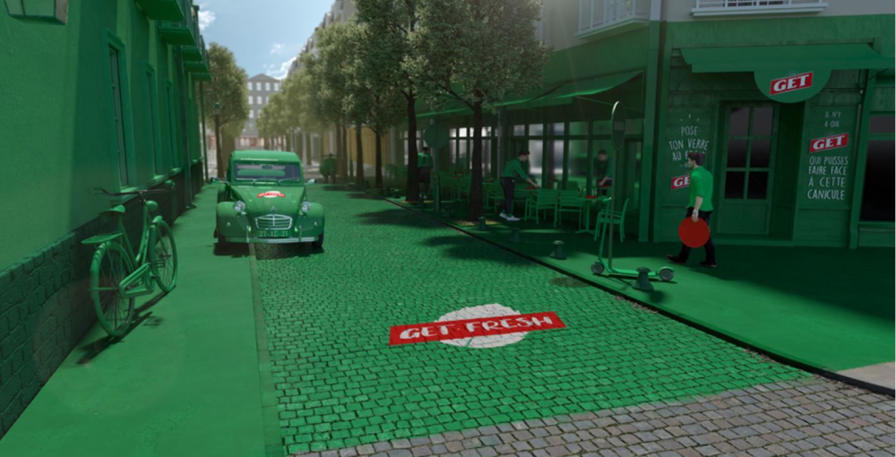 Get 27 repeint une rue de Paris avec une peinture qui baisse la température