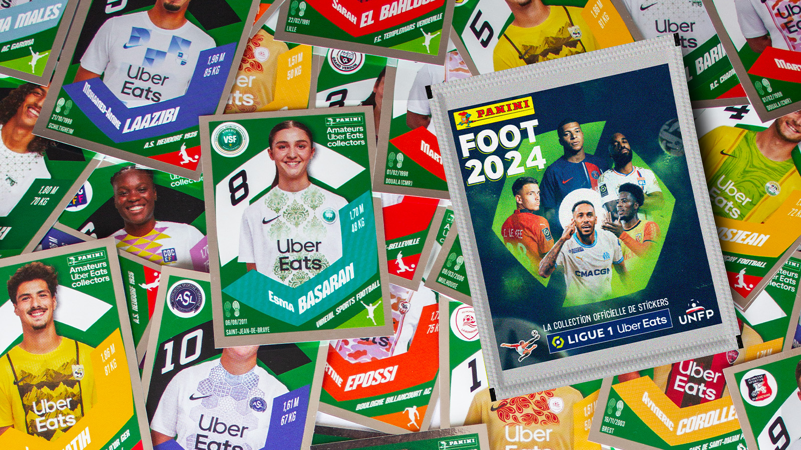 Un footballeur amateur dans l'album Panini 2024 