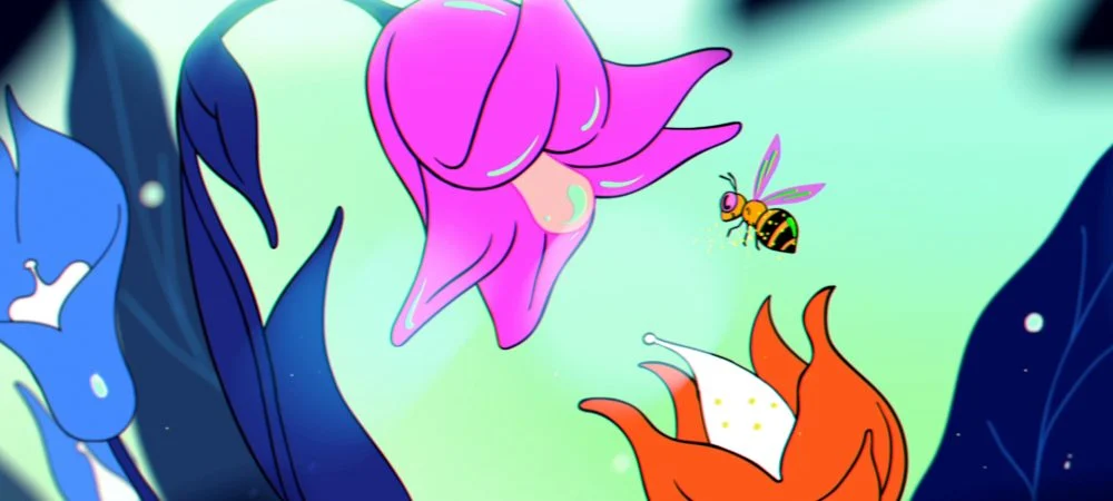 ANIMATION BEE FLOWERS